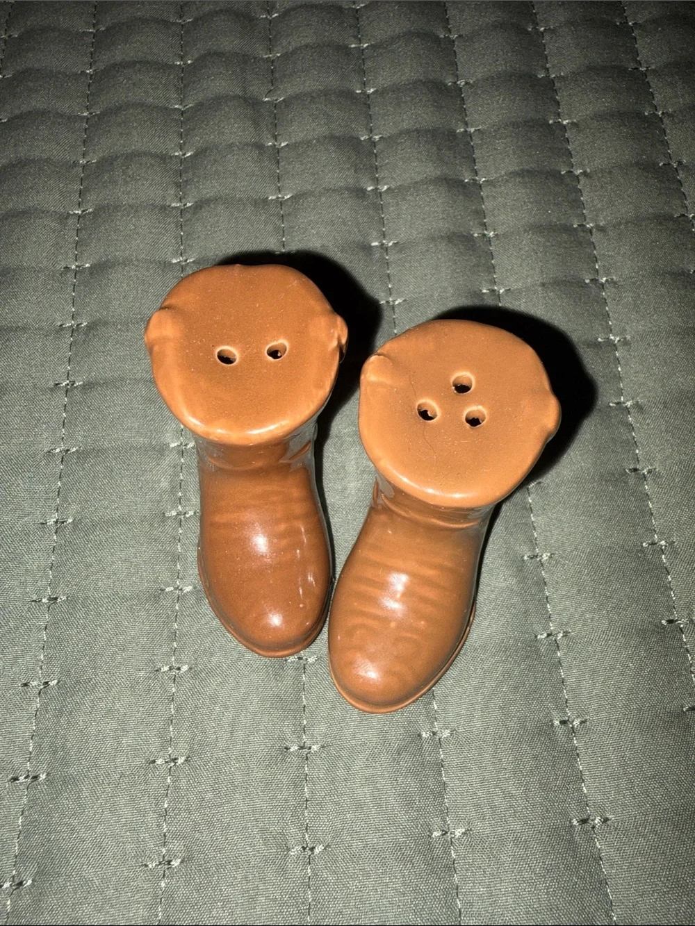 Brown Cowboy Boot Salt and Pepper Shakers